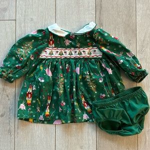 Bonnie baby nutcracker print dress with bloomers 3–6 months